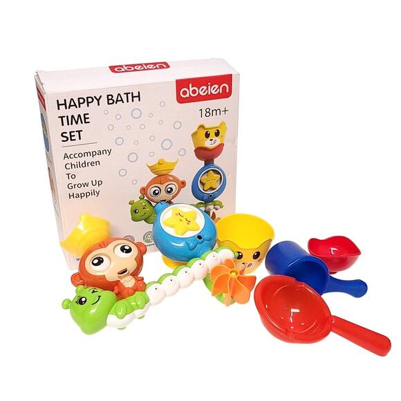 Happy Bath Time Set Kids Toy by Abeien for 18m+ Toddler Fun Play Bathtime - Picture 2 of 8